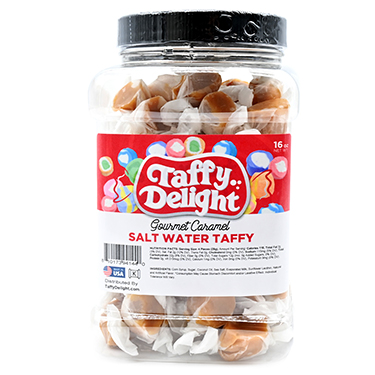 Taffy Delight Gourmet Caramel Salt Water Taffy 16oz Jar